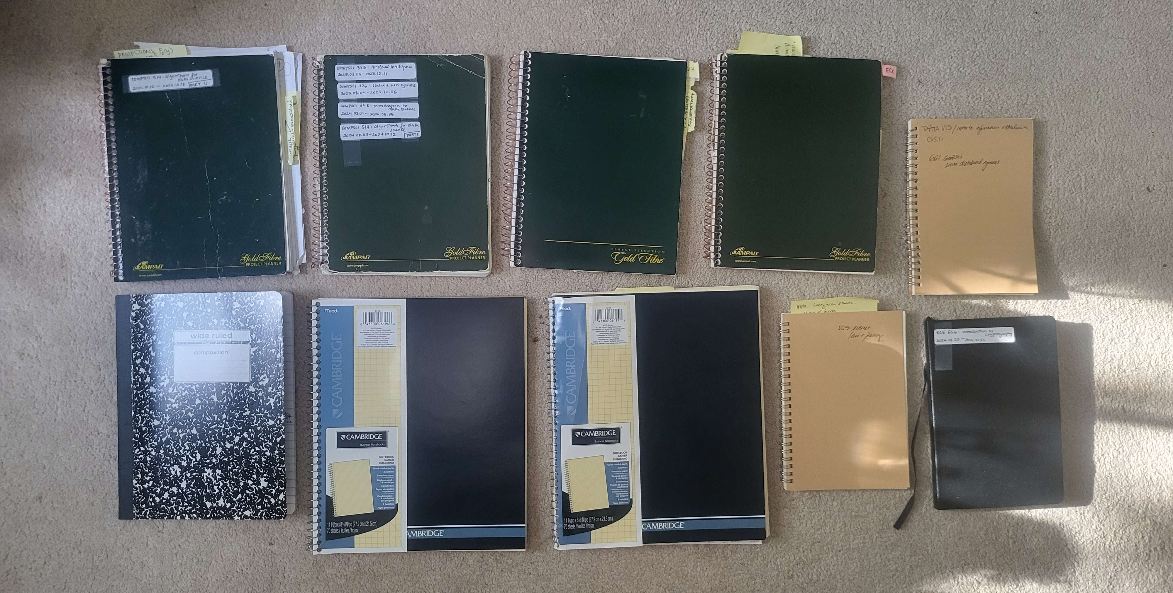 Collection of my used-up notebooks.